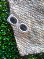 Zara Basic Neutral Geo Knit Shift Dress — detail