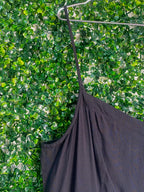 LCW Casual Black Smocked Cami Knee-Length Dress — detail