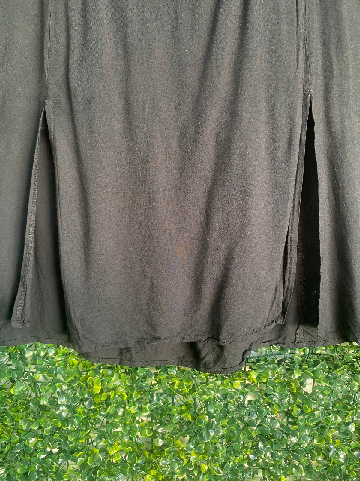 LCW Casual Black Smocked Cami Knee-Length Dress — detail