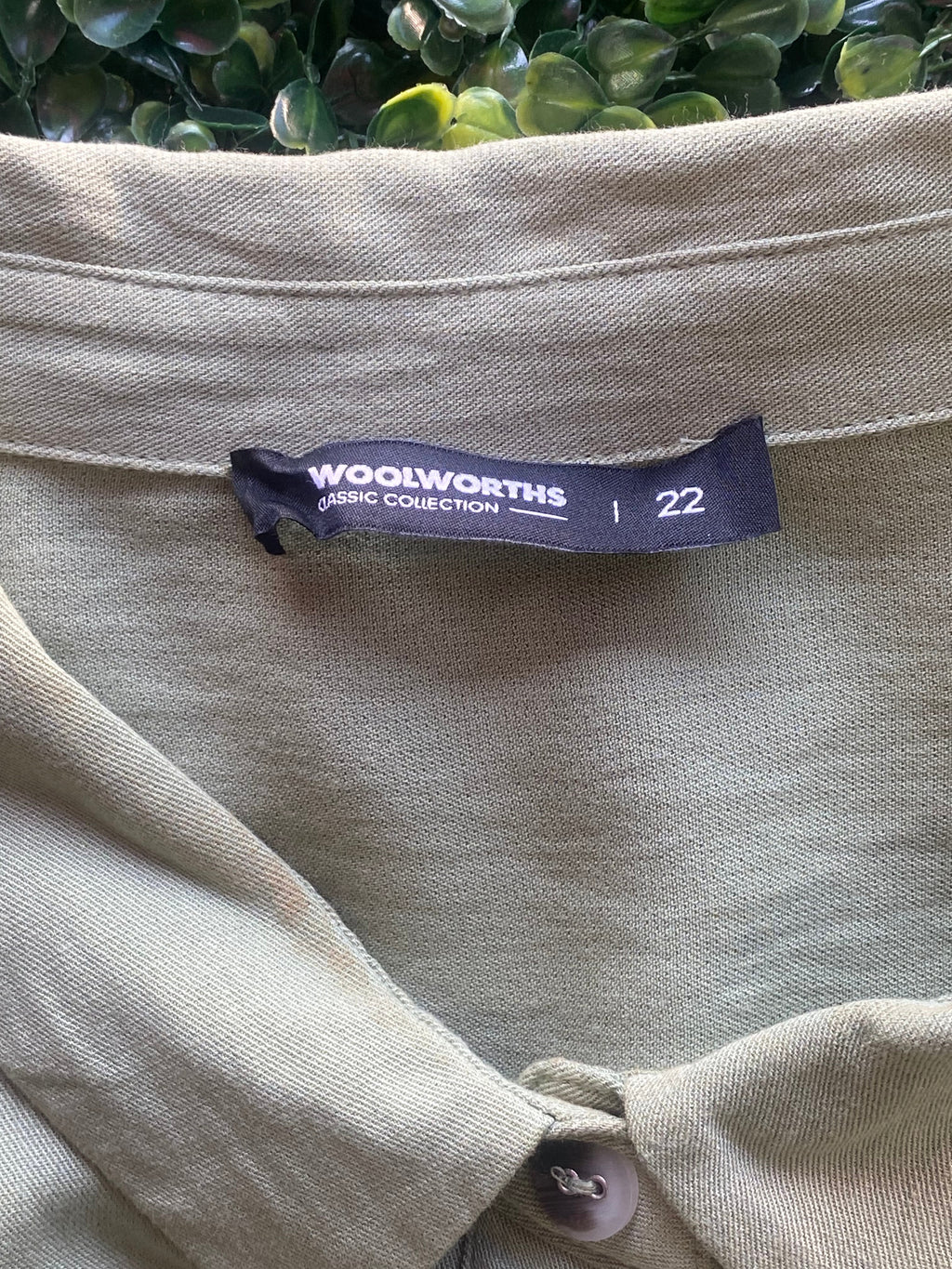 Woolworths Sage Longline Shirt Tunic — brand