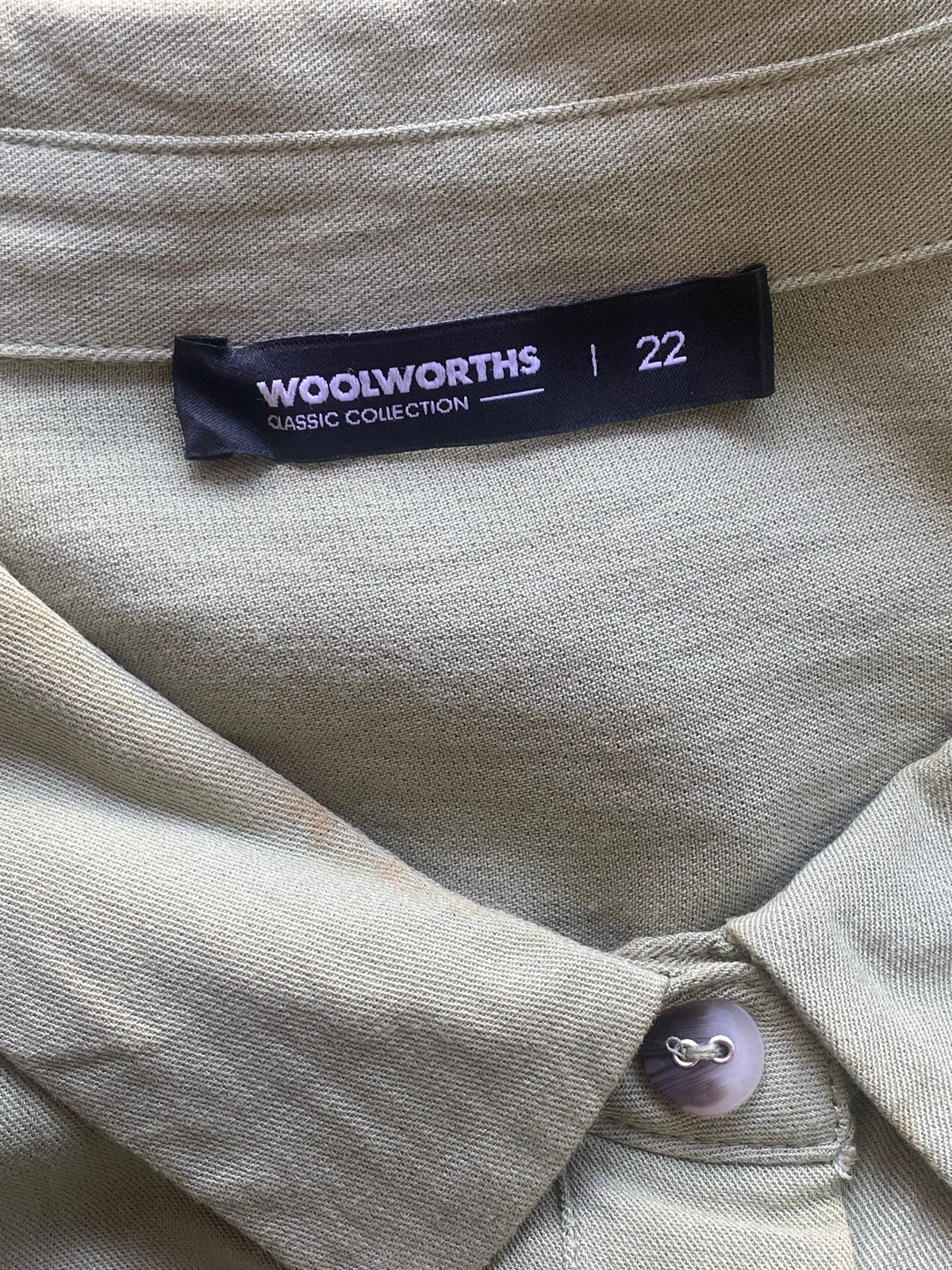 Woolworths Sage Longline Shirt Tunic — brand