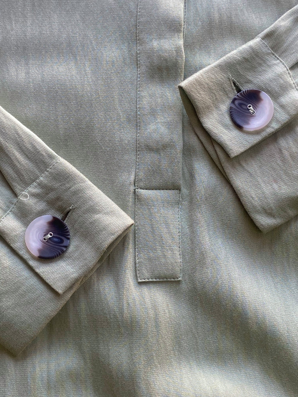 Woolworths Sage Longline Shirt Tunic — detail