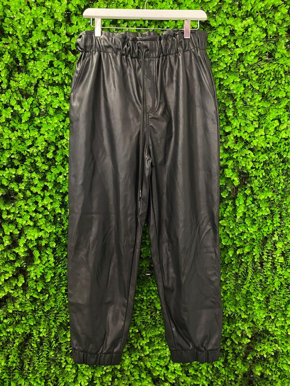 Woolworths Black Pleather Jogger Pants