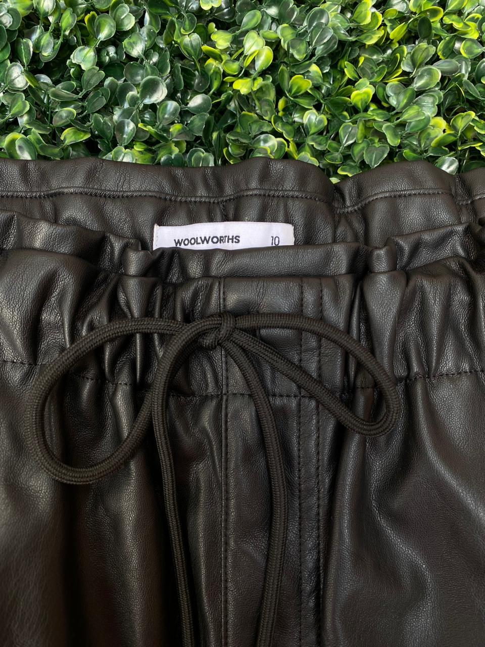 Woolworths Black Pleather Jogger Pants