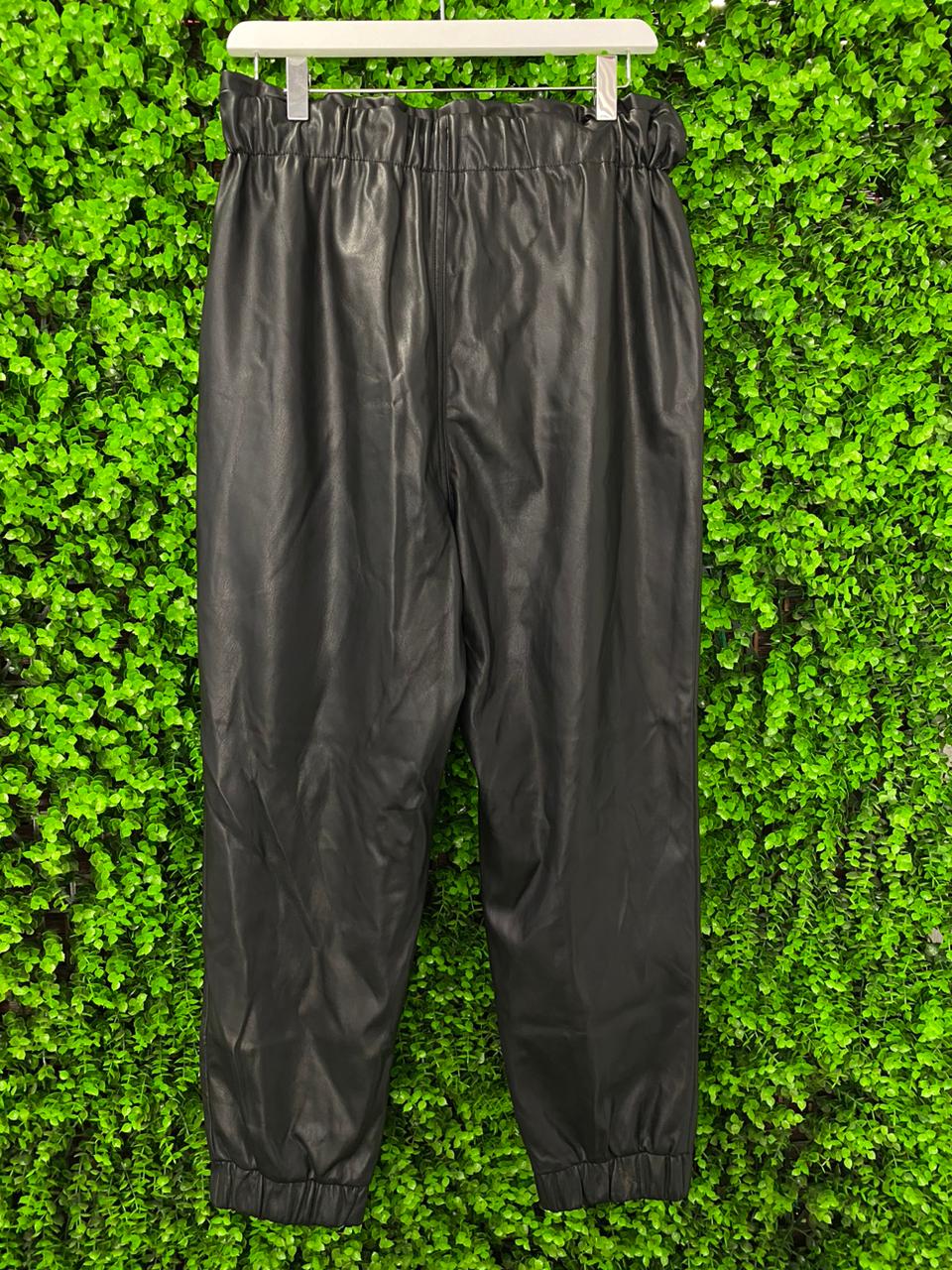 Woolworths Black Pleather Jogger Pants