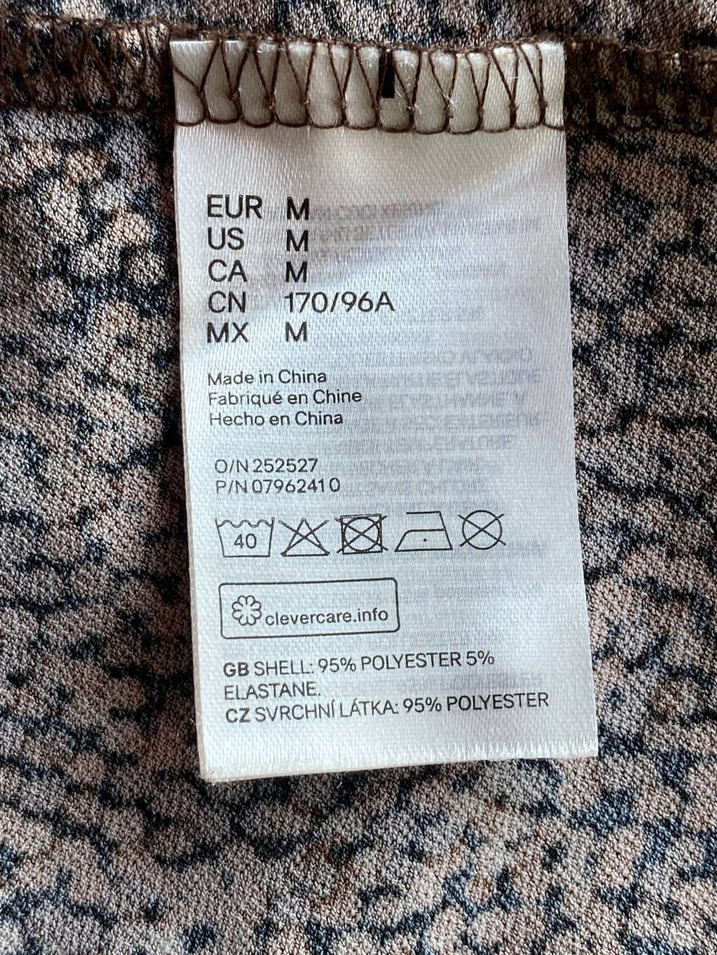 H&M Brown Snake-Print Ruched Maxi Dress — care