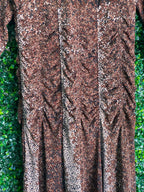 H&M Brown Snake-Print Ruched Maxi Dress — detail