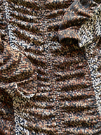 H&M Brown Snake-Print Ruched Maxi Dress — detail