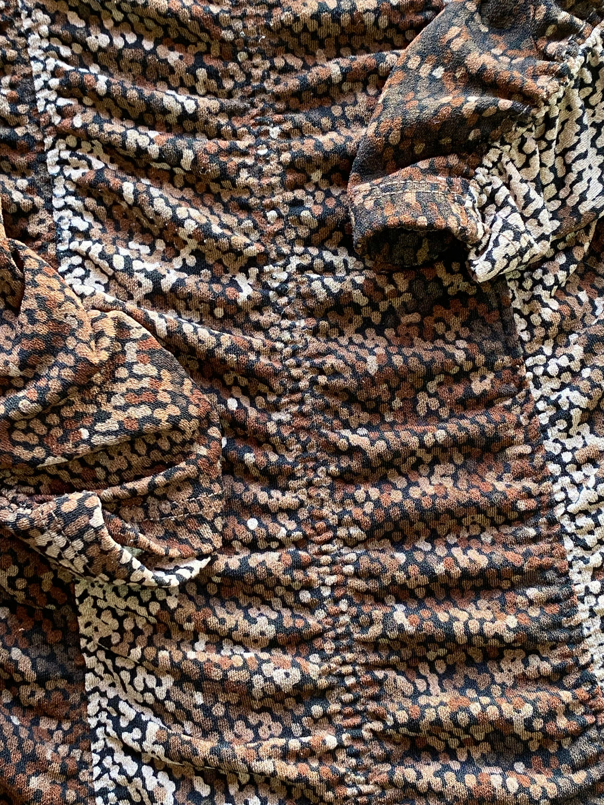 H&M Brown Snake-Print Ruched Maxi Dress — detail