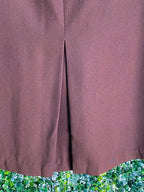 Harco Chocolate Brown Pure-New-Wool Belted Midi Skirt — detail