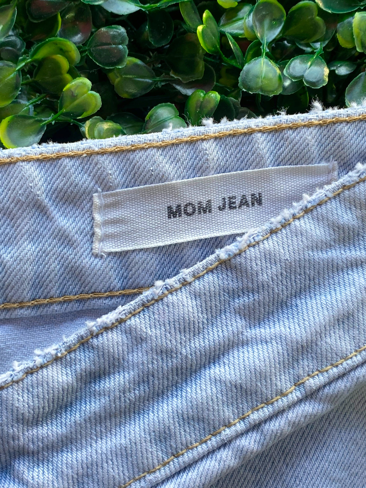 Cotton On Light-Wash Mom Jeans — detail
