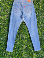 Levi's Mid-Wash Distressed Curvy Skinny Jeans — back
