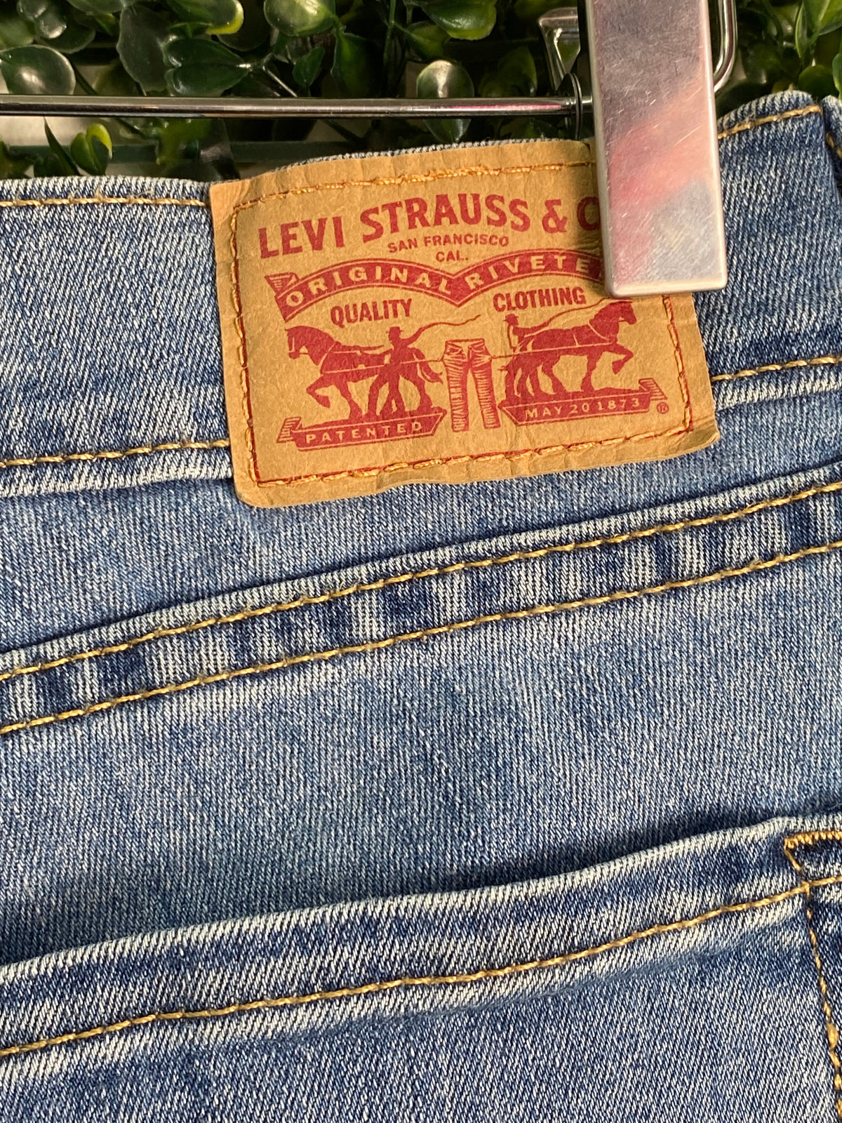 Levi's Mid-Wash Distressed Curvy Skinny Jeans — brand