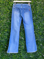 Mamão Verde Blue Crochet-Patch Wide-Leg Jeans — back_alt