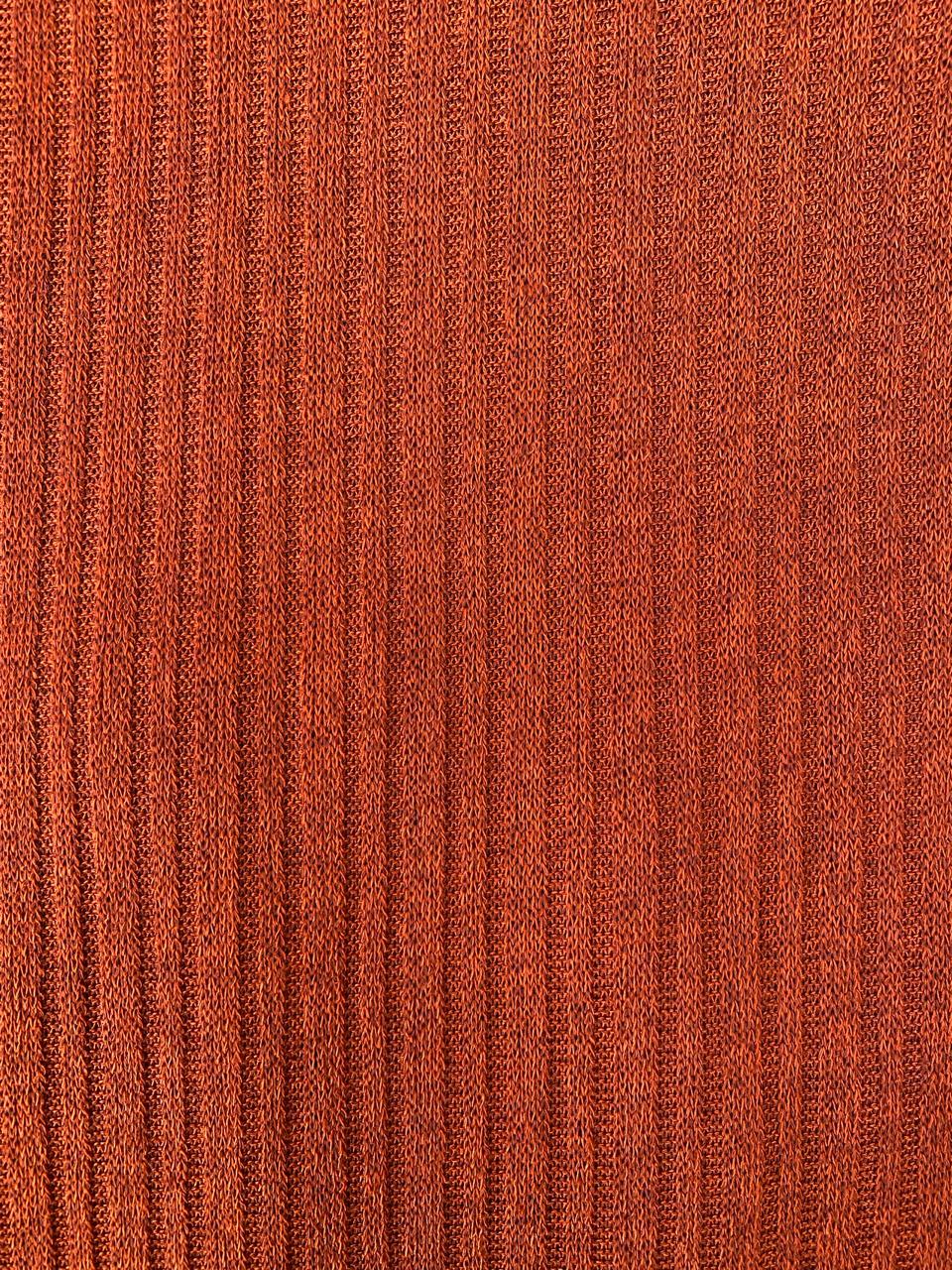Rust Ribbed Button-Front Sweater Dress