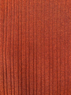 Rust Ribbed Button-Front Sweater Dress