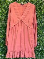 My Jewellery Dusty Rose Ruffle Mini Dress — front