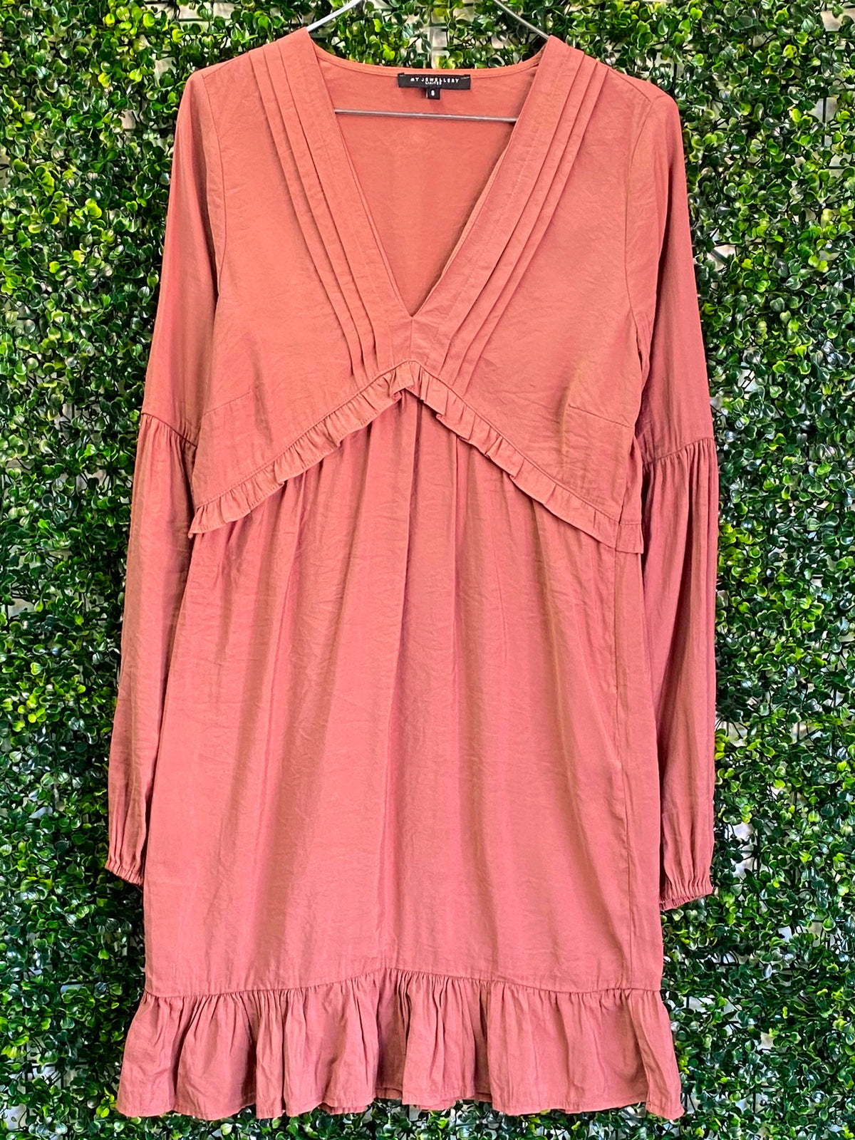 My Jewellery Dusty Rose Ruffle Mini Dress — front