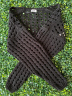 Cotton On Black Open-Knit Cropped Cardigan