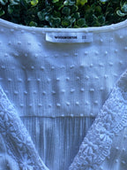 Woolworths White Swiss-Dot Lace-Trim Blouse — brand