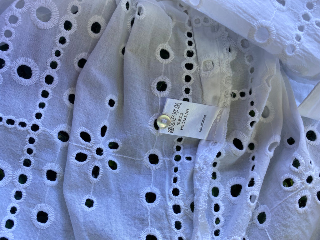 Miss Country White Broderie Shirt Dress — care