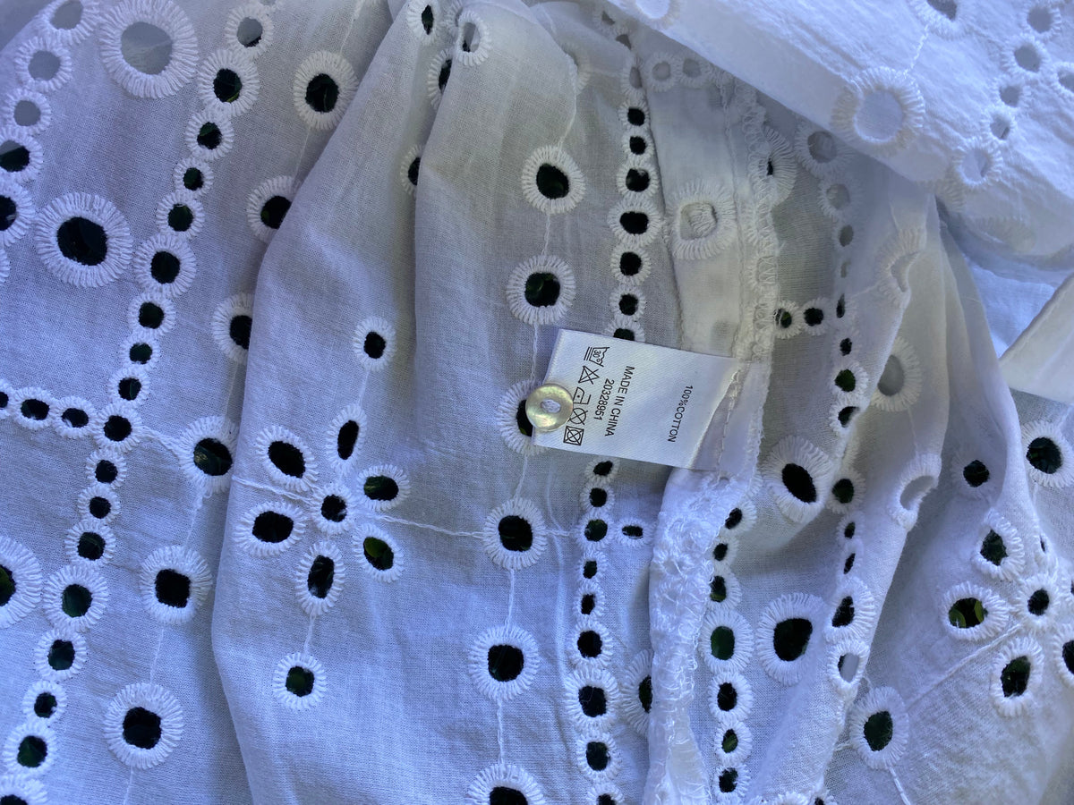 Miss Country White Broderie Shirt Dress — care