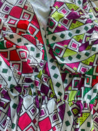 African Idol Multicolour Geometric Wrap Peplum Top — detail