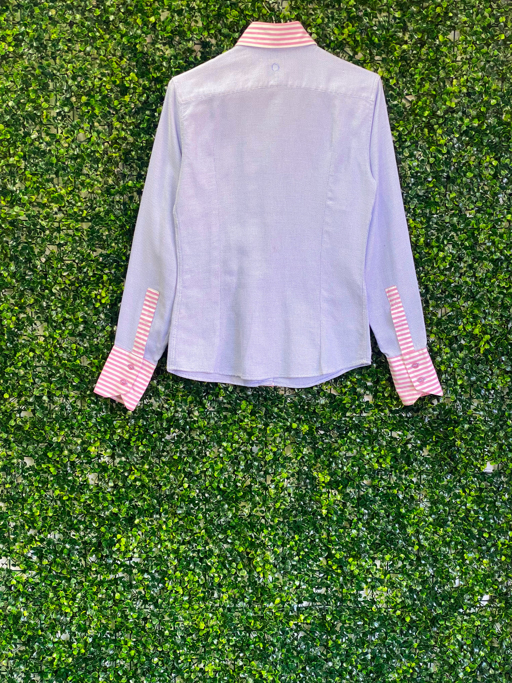 HOC Blue Contrast-Stripe Cotton Shirt — back