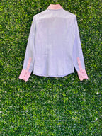 HOC Blue Contrast-Stripe Cotton Shirt — back
