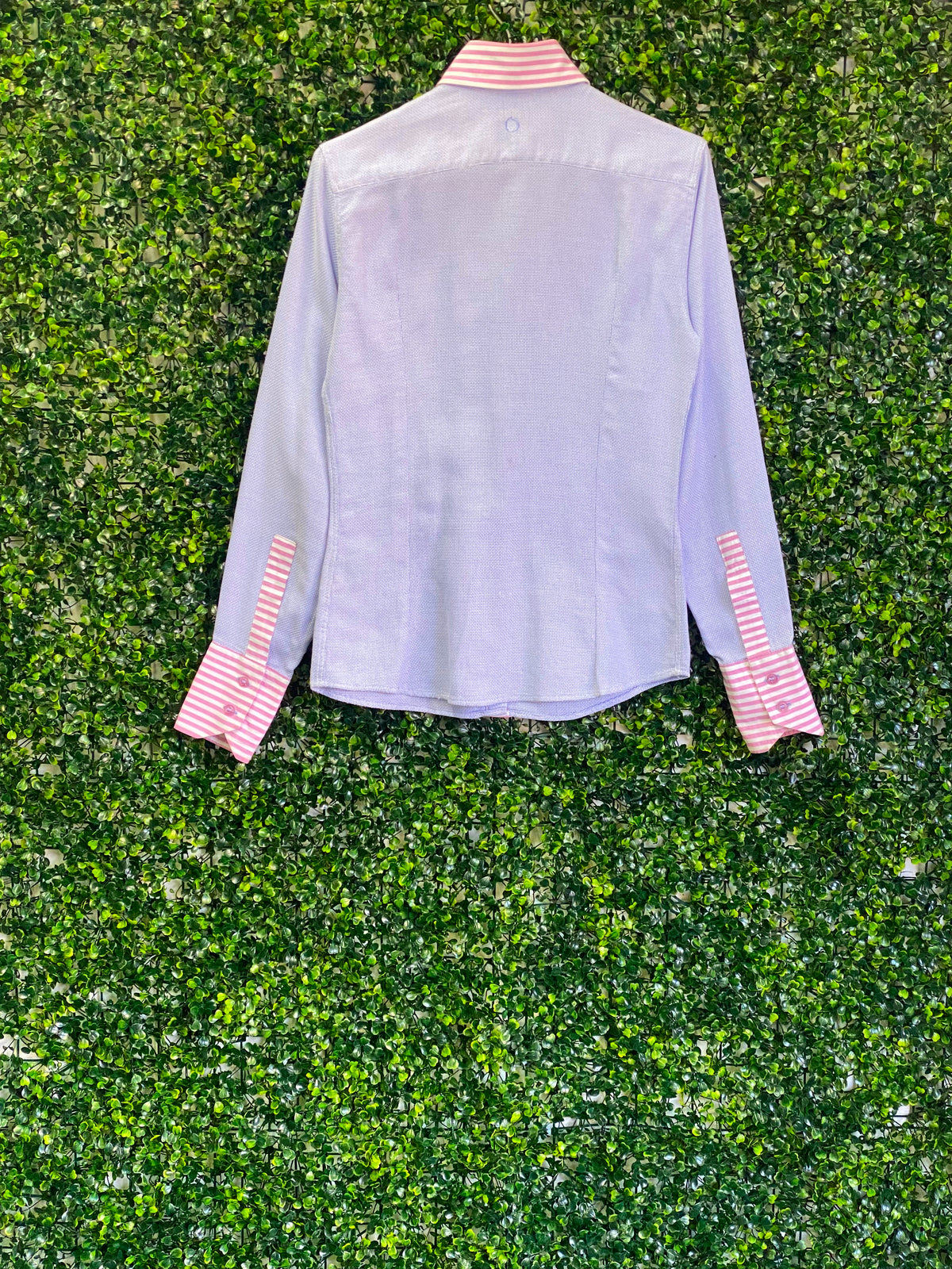 HOC Blue Contrast-Stripe Cotton Shirt — back