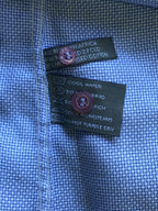 HOC Blue Contrast-Stripe Cotton Shirt — care