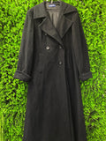 Black Double-Breasted Long Wool-Blend Coat