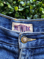 Network Mid-Blue Raw-Hem Denim Bermuda Shorts — brand