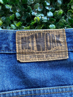 Network Mid-Blue Raw-Hem Denim Bermuda Shorts — brand