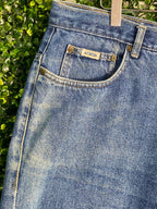 Network Mid-Blue Raw-Hem Denim Bermuda Shorts — detail