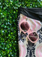 Studio.W Black & Blush Baroque-Print Slim Pants — detail