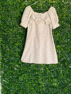 Daily Friday Cream Ditsy Floral Puff-Sleeve Mini Dress — detail