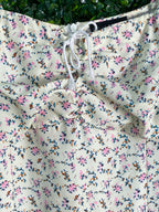 Daily Friday Cream Ditsy Floral Puff-Sleeve Mini Dress — detail