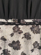 Izzet Candan Black & Cream Floral Lace-Trim Dress — detail