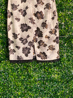 Izzet Candan Black & Cream Floral Lace-Trim Dress — detail