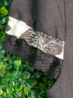 Izzet Candan Black & Cream Floral Lace-Trim Dress — detail