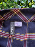 H&M Divided Navy Tartan Pleated Mini Skirt — brand