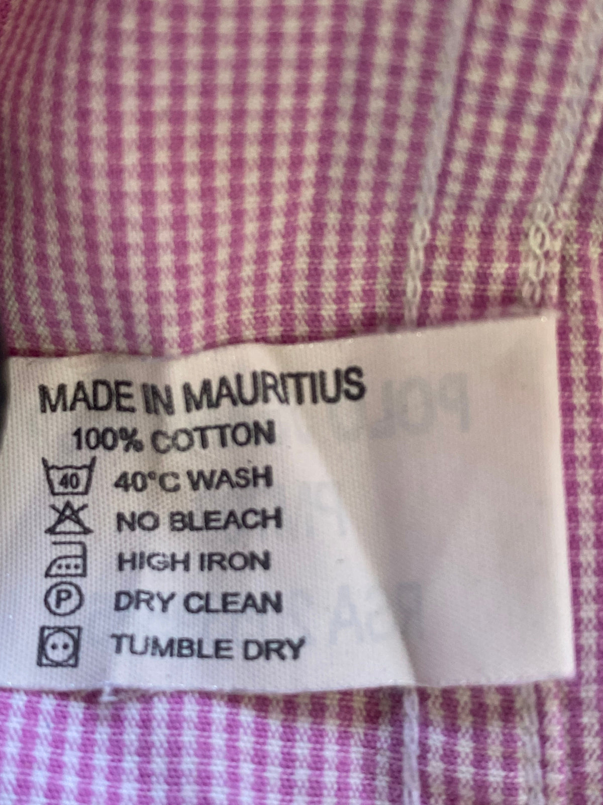 Polo Jeans Pink Micro-Check Cotton Shirt — care
