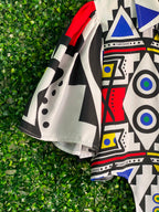 House of Fabrosanz Multicolour Geometric Long-Tail Shirt — detail