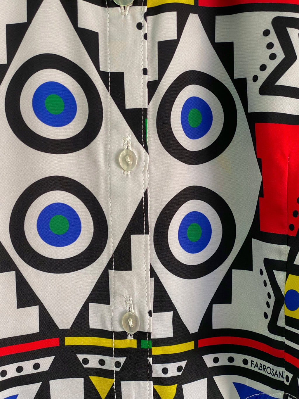 House of Fabrosanz Multicolour Geometric Long-Tail Shirt — detail