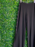 Acundatek A1 Black Beaded Side-Slit Wide-Leg Trousers — detail