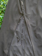 Acundatek A1 Black Beaded Side-Slit Wide-Leg Trousers — detail