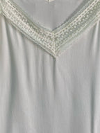 DMF Cream Lace-Trim V-Neck Camisole — detail