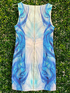 Forever New Blue Watercolour Print Sleeveless Dress — back