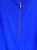 Jo Borkett Cobalt Blue Zip-Back Shift Dress — detail